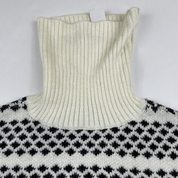 Ann Taylor Turtle Neck Sweater Women’s M Striped Black White 5% Wool - Picture 9 of 14